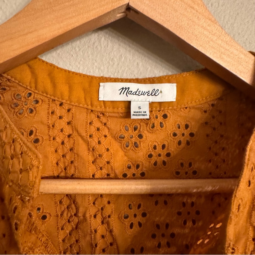 MADEWELL Eyelet Double-Tie Peasant Top‎ - Picture 3 of 6